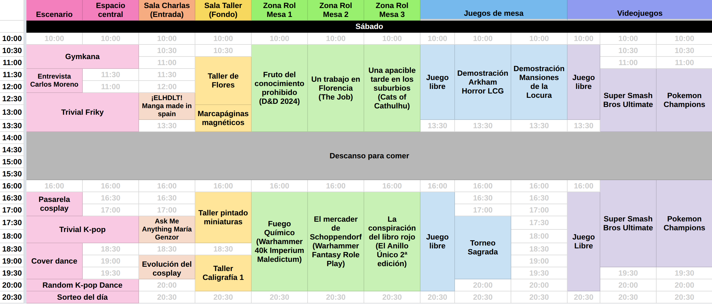 horario sabado